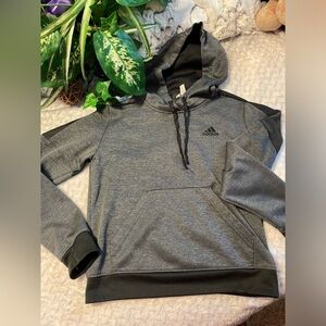 ADIDAS HOODIE JACKET YOUNG BOYS EXCELLENT USED CONDITION GRAY & BLACK SZ:S EUC